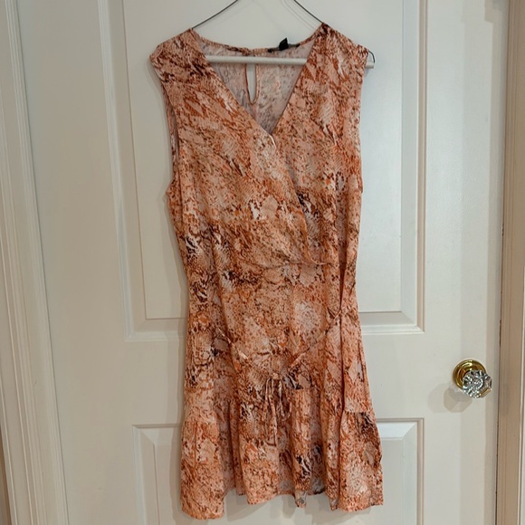 New Inc. Int’l concepts dress sz XL Beautiful peach/coral colors w string belt - Picture 1 of 4